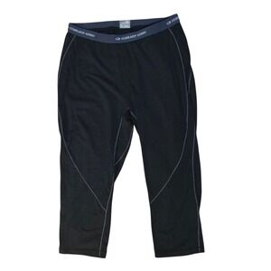 Icebreaker Women M Leggings Black Bodyfit 200 Merino Wool Cropped Base Layer